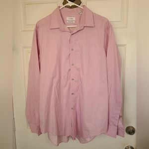 Calvin Klein Men's Classic Long Sleeve Dress Shirt,  Size: XL, Color: Pink